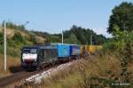 Eine halbe Stunde nach dem ERSR-Zug folgt am 28.08.13 ES 64 F4-035 TXL mit dem DGS 43147 nach Verona Q.E. Lbeck-Skandinavienkai.