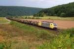 ES 64 F4-026 (TXL) mit Autotransportwagen bei Harrbach (07.09.2013)