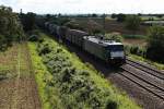 Mit einer satten Verspätung von mehreren Stunden fuhr am 24.08.2014 die ES 64 F4-280 von TXL mit dem Coilzug aus FS-Wagen in Richtung Ruhrgebiet, als sie zwischen Auggen und Müllheim (Baden)