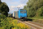 185 513-9 der TX Logistik mit Containerzug in Fahrtrichtung Süden.