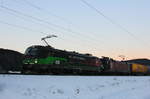 193 274-8 ELL und ES 64 U2-022 (182 522) bei Kronach am 20.01.2017.