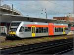 Ein Triebzug der Vectus Verkehrsgesellschaft mbh stand am 10.09.2010 am Bahnsteig im Hauptbahnhof von Koblenz.