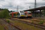 VT 101 (ein Stadler GTW 2/6) der vectus Verkehrsgesellschaft mbH am 13.06.2011 abgestellt am Bahnhof Betzdorf/Sieg.