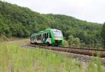 Nachschuss auf den Vectus Triebzug VT258 (648 158) auf seiner Fahrt von Nassau nach Limburg.