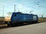 146 520-2  HSH Nordbank  am 05.08.2007 beim rangieren im Bahnhof Bitterfeld.