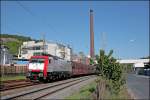 E189 093 bringt einen Leerzug, bestehend aus Wagen der BDZ, vom Kraftwerk Elverlingsen zurck ins Ruhrgebiet.