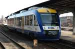 LINT Triebzug VT 807 im Bahnhof Quedlinburg.