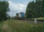 Lok 1702 von VPS  mit Containerzug Hhe Peine am 05.07.2008