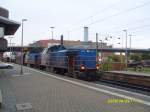 1703 und 1702 mit bergabe-Gz im Bahnhof Peine (September  2008)