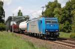 185 519-6 VPS am 19.05.2005 nach berquerung des Mittellandkanals bei Peine