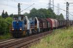 VPS 1505 + 1501 mit dem Gterzug Beddingen - Seelze, am 25.6.2009 durch Ahlten