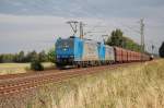 185 530-3 und 185 519-6 VPS mit ihrem Erzleerzug nach Hamburg bei Woltorf am 21.08.2009