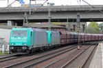 VPS 185 615-2 mit 185 616-0 durchfahren Hamburg-Harburg 20.4.2016