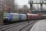 VPS 185-CL 009 mit 185 530-3 durchfahren Hamburg-Harburg 11.1.2017