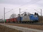 VPS 185 530 mit einem Containerzug von Hamburg kommend bei Winsen (Luhe) in Richtung Lüneburg; 04.03.2017  