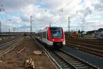 VIAS/Odenwaldbahn Alstom Lint54 VT201 am 26.02.22 in Hanau Hbf vom Bahnsteig aus fotografiert