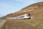 VIAS Stadler Flirt ET 407+ ET 4xx auf der Rechten Rheinstrecke am 23.02.19 zwischen Assmanshausen und Lorch 