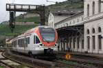 VIAS 406 (BR FLIRT 428) der Rheingaubahn bei der Weiterfahrt von Rdesheim Richtung Wiesbaden (12.08.2011)