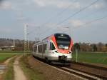 VIAS Stadler Flirt 402 am 11.03.16 bei Niederwalluf an der Rechten Rheinstrecke