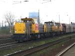 am 16.3.07 in Oberhausen Osterfeld-Sd die 6485,6484 und 6493 der Railion Logistiks mit Gterzug