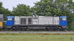 Die Diesellokomotive 272 001-9 von Vossloh war Mitte August 2020 in Oberschleißheim zu sehen.