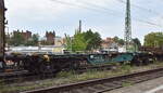 Drehgestell-Containertragwagen vom Einsteller VTG ehemals AAEC mit der Nr.