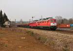 232 901 und 232 527 (WFL) zu sehen am 09.03.21 in Pößneck oberer Bahnhof.