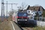 Noch bis 13.03.2022 dauert der Ersatzverkehr auf der RB 46, am 08.03.2022 kommt die von WFL angemietete 143 326-7 in Bochum Hbf.