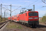 WFL 112 141 mit einer Ersatzgarnitur für GoAhead als RE80 (55804) Treuchtlingen - Würzburg, Gunzenhausen, 05.04.2024