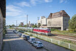 Am Vormittag schlug die Uhr 10 und 232 601 kam durch die ehemalige Eisenbahnerstadt Pasewalk gefahren.