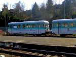 VT 24 mit VS 23 der Westerwaldbahn (WEBA) steht im Bahnhof Betzdorf am 25.03.2007.