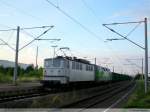 WAB 52 an der Zugspitze fhrt zusammen mit einer Diesellok den Zementklinkerzug Deuna-Dornburg Richtung Erfurt, Artern 22.07.2008