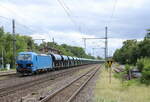 WLE 192 079 mit einem Sandzug Richtung Braunschweig, am 04.08.2023 in Niederndodeleben.