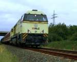 Die WLE 21 fhrt mit einem Suferzug von Braunschweig nach Goslar   (7.9.2007)