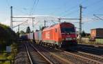 223 056 rollte am 14.10.14 mit einem kurzen Containerzug durch Niederndodeleben Richtung Magdeburg.