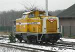 Wiebe Lok Nr.2 (211 341-3)wartet am 16.01.2009 in Rathenow auf ihren nchsten Einsatz