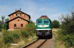 232 404 (V300 001) der Wismut in Hartha (Lumpzig) (23.07.2012)