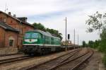 232 155 (V300 005) der Wismut mit G 66236 in Groenstein (23.07.2007)