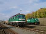 V300 003 in der beladestelle bei Naundorf am 09.10.12.Daneben steht die Wismut V60.