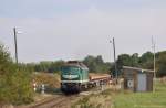 V300 002 -SAGO52- ex 232 405 mit Zug 66236 vom Verladebahnhof Kayna nach Erzbunker am 17.09.2012 bei Dobraschtz.