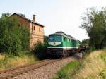 232 429 (V300 004) der Wismut mit G 66232 in Lumpzig (25.07.2006)