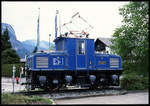 Am 11.5.2002 stand die ehemalige Lok 2 der Zugspitzbahn noch auf dem Denkmal Sockel am Talbahnhof in Garmisch Partenkirchen.
