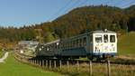 Eine Zugspitzbahn nach Grainau zwischen Kreuzeck-/Alpspitzbahn und Hammersbach. Aufgenommen am 9.10.2018 16:28