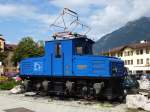 Bayerische Zugspitzbahn, die Tallok 2 steht als Technisches Denkmal auf dem Rathausplatz in Garmisch, 1929 gebaut von der AEG Berlin, Aug.2014