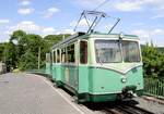 Triebwagen Nr.5 der Drachenfelsbahn, Bergstation am 18.7.2017