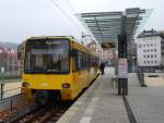 Die  Zacke  in der im Tal liegenden Endhaltestelle Marienplatz. Aufgenommen am 08.03.2008