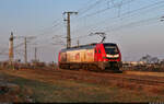 159 239-3 (Stadler Eurodual) strebt als Tfzf auf der Güterumfahrung des Knotens Halle (Saale) Richtung Zugbildungsanlage (ZBA).
Mit diesem Nachschuss endet der kurze Ausflug an die Brücke über die Leipziger Chaussee (B 6).

🧰 European Loc Pool AG (ELP), vermietet an die Mitteldeutsche Eisenbahn GmbH (MEG)
🕓 8.3.2024 | 17:21 Uhr