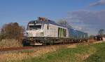 Lokomotive 248 009-3(Prüfcenter Wegberg-Wildenrath)am 19.03.2022 mit einem Versorgungszug in Rheindahlen.