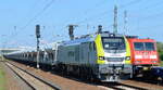 ITL - Eisenbahngesellschaft mbH, Dresden [D] mit  159 104-9  [NVR-Nummer: 90 80 2159 104-9 D-ITL] und Schüttgutwagenzug am 02.09.21 Durchfahrt Bf.