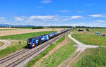 159 208 mit einem Kesselzug am 13.07.2022 bei Stephansposching.